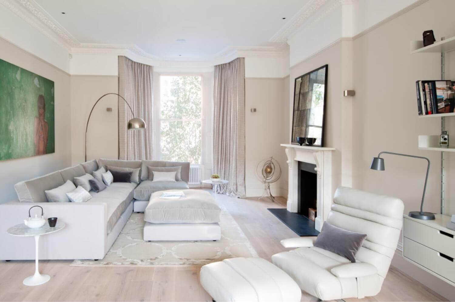 Lounge with Corner Sofa and Mirror