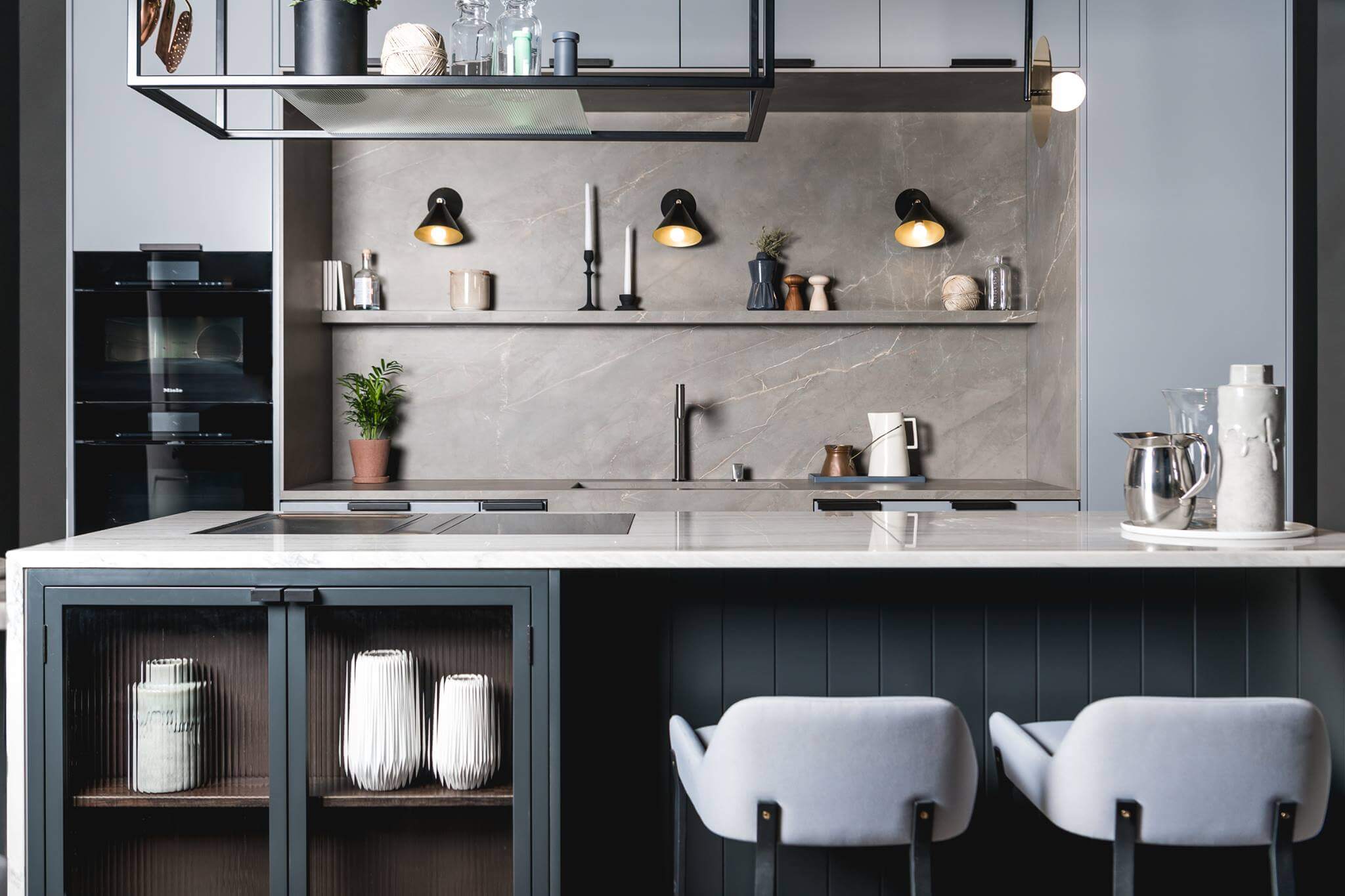 Modern Kitchen with Island in Darker Colours