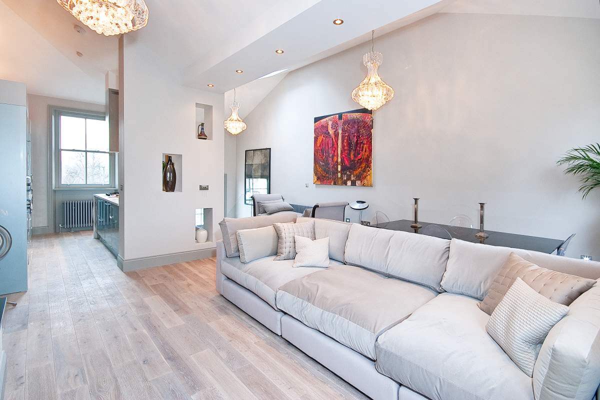 Dining Room and Lounge with Cream Sofa