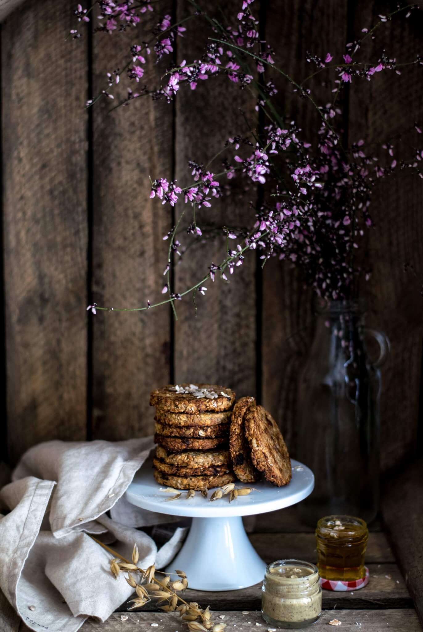 Oatmeal Cookies Under Lavender Plant