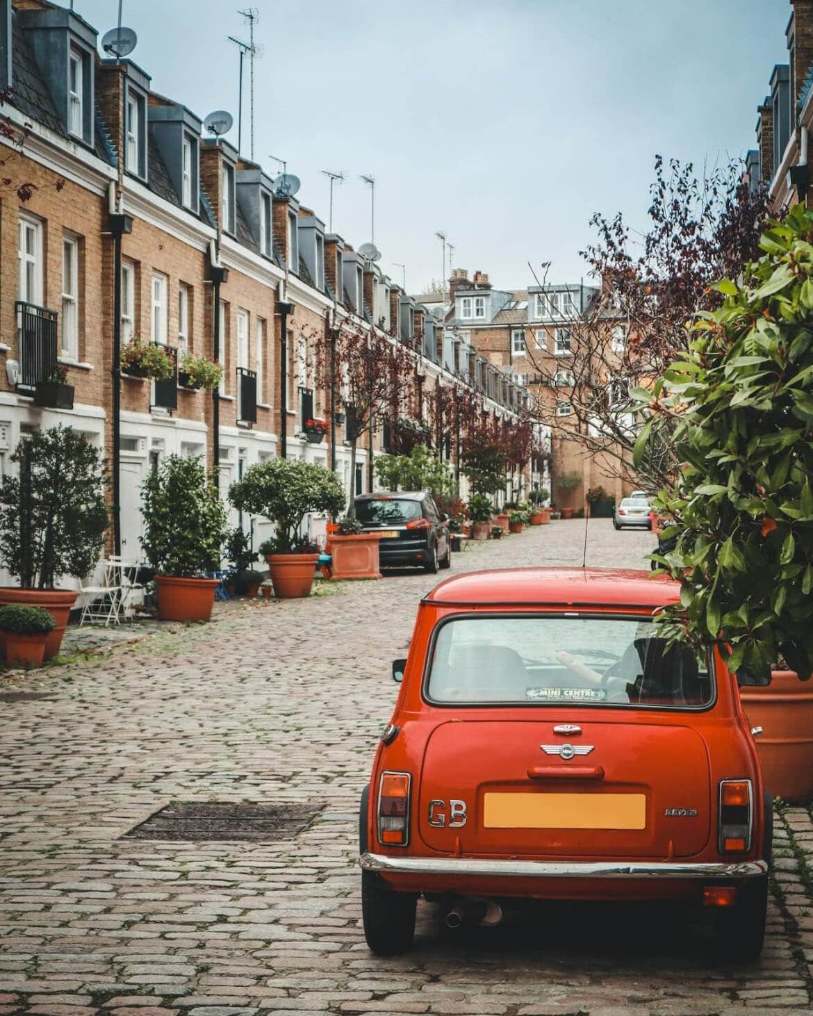 Maida Vale Street with Retro Mini Cooper