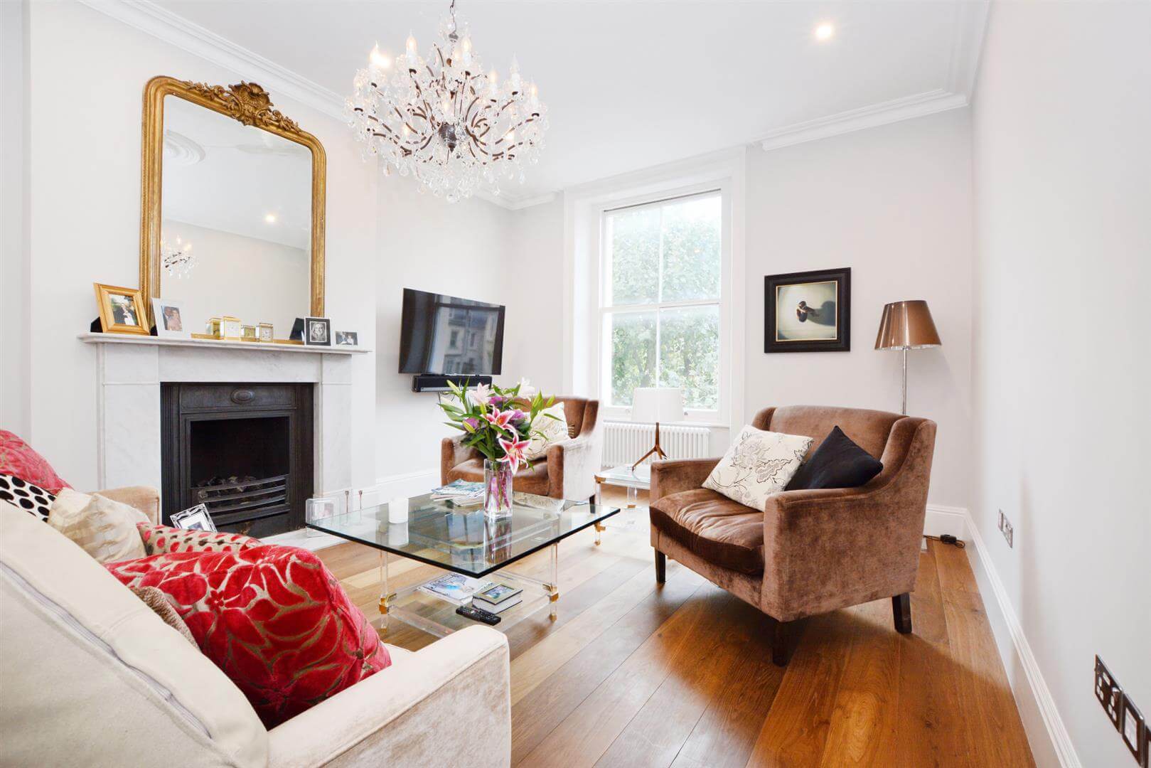 Lounge with Fireplace and TV