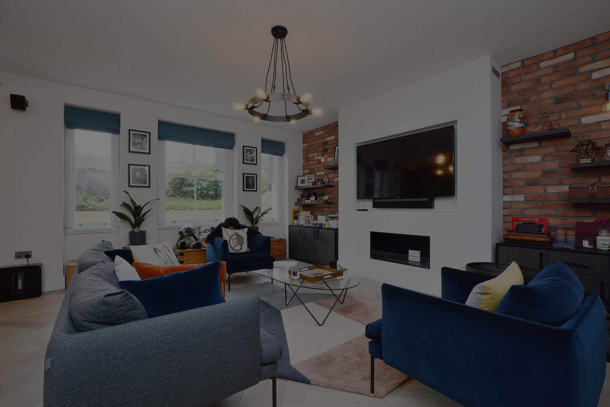 Modern Lounge with TV on Wall